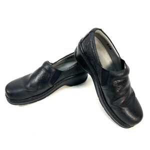 KLOGS Footwear Naples Women's 11 M Black Embossed Leather Professional Clogs